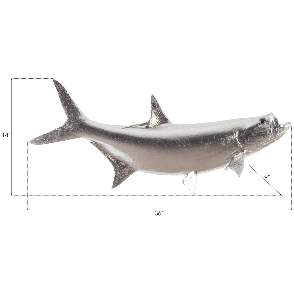 Phillips Collection Tarpon Fish Wall Sculpture, Silver Leaf