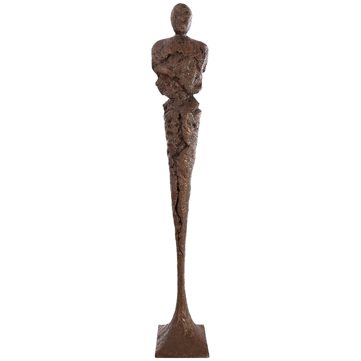 Phillips Collection Tall Chiseled Male Sculpture, Bronze