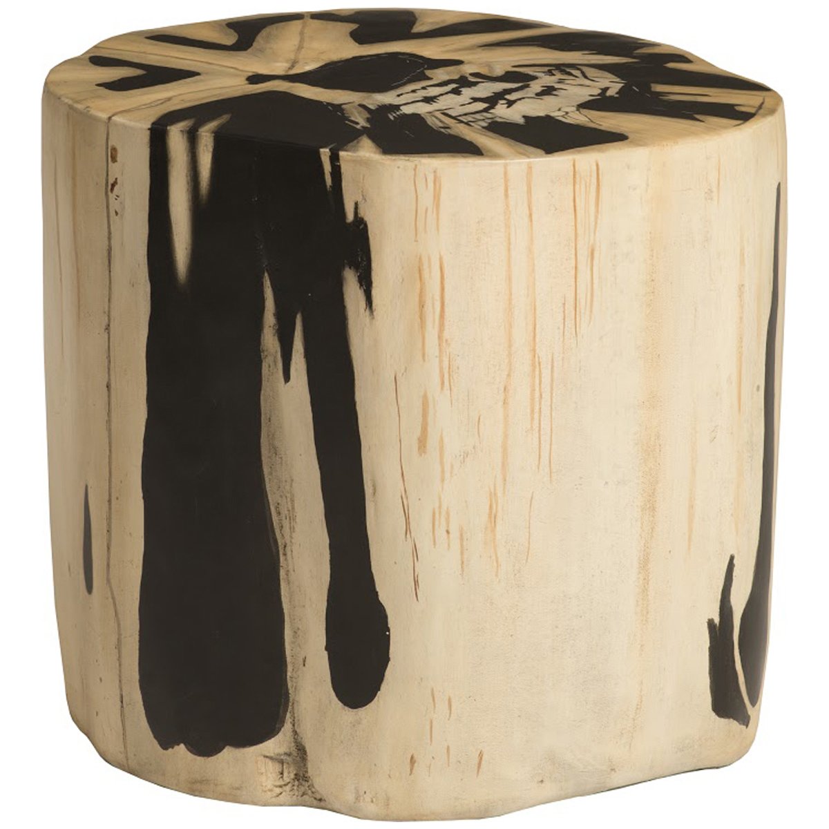 Phillips Collection Beige Round Cast Petrified Wood Stool