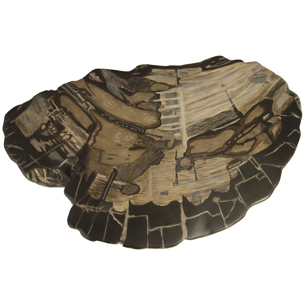 Phillips Collection Striated Round Cast Petrified Wood Stool