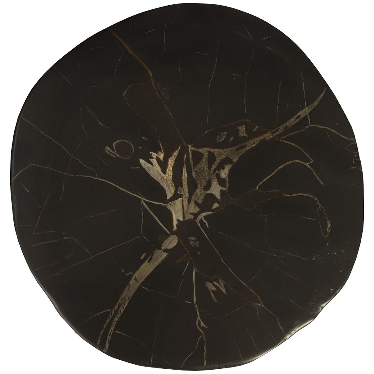 Phillips Collection Black Round Cast Petrified Wood Stool