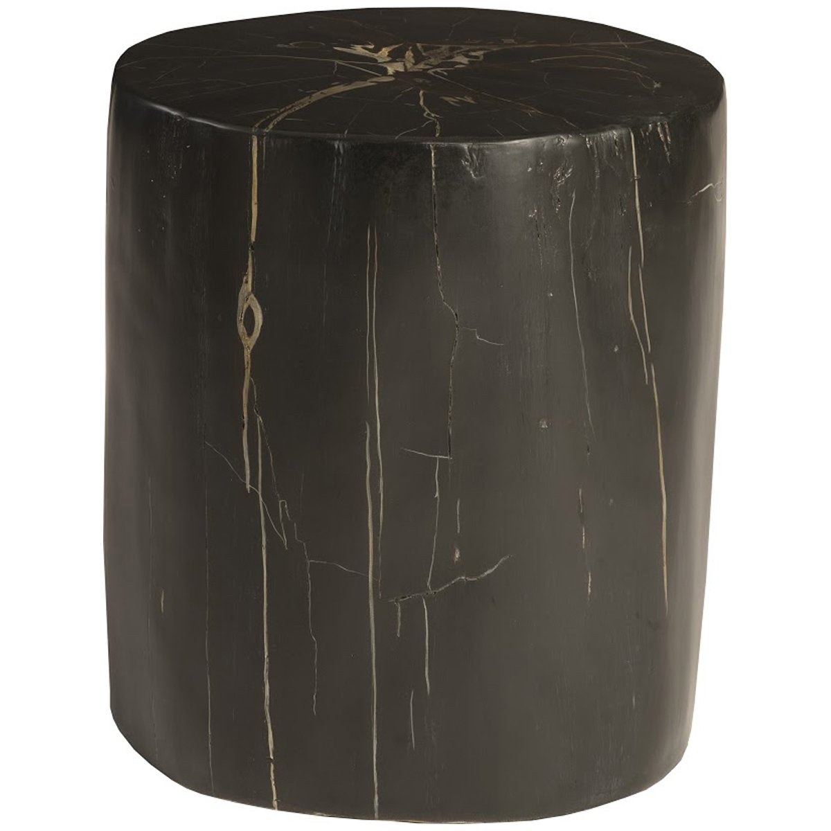 Phillips Collection Black Round Cast Petrified Wood Stool
