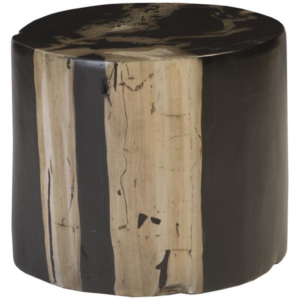 Phillips Collection Brown Round Cast Petrified Wood Stool
