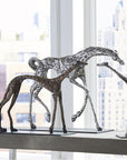 Phillips Collection Prancing Horse Sculpture on Black Metal Base