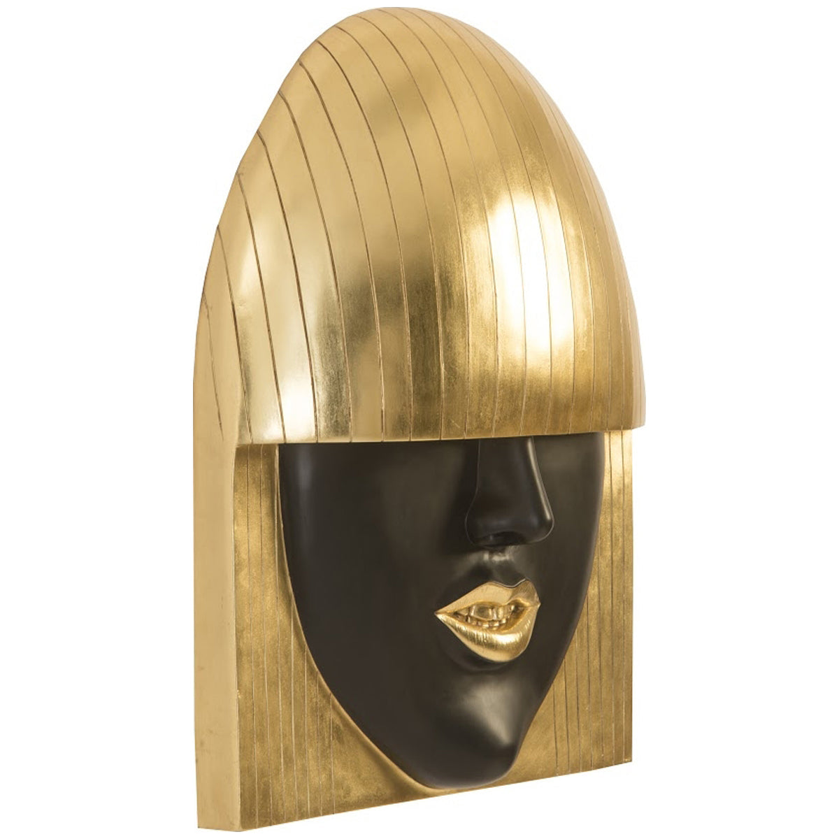 Phillips Collection Fashion Faces Smile Black and Gold Wall Art