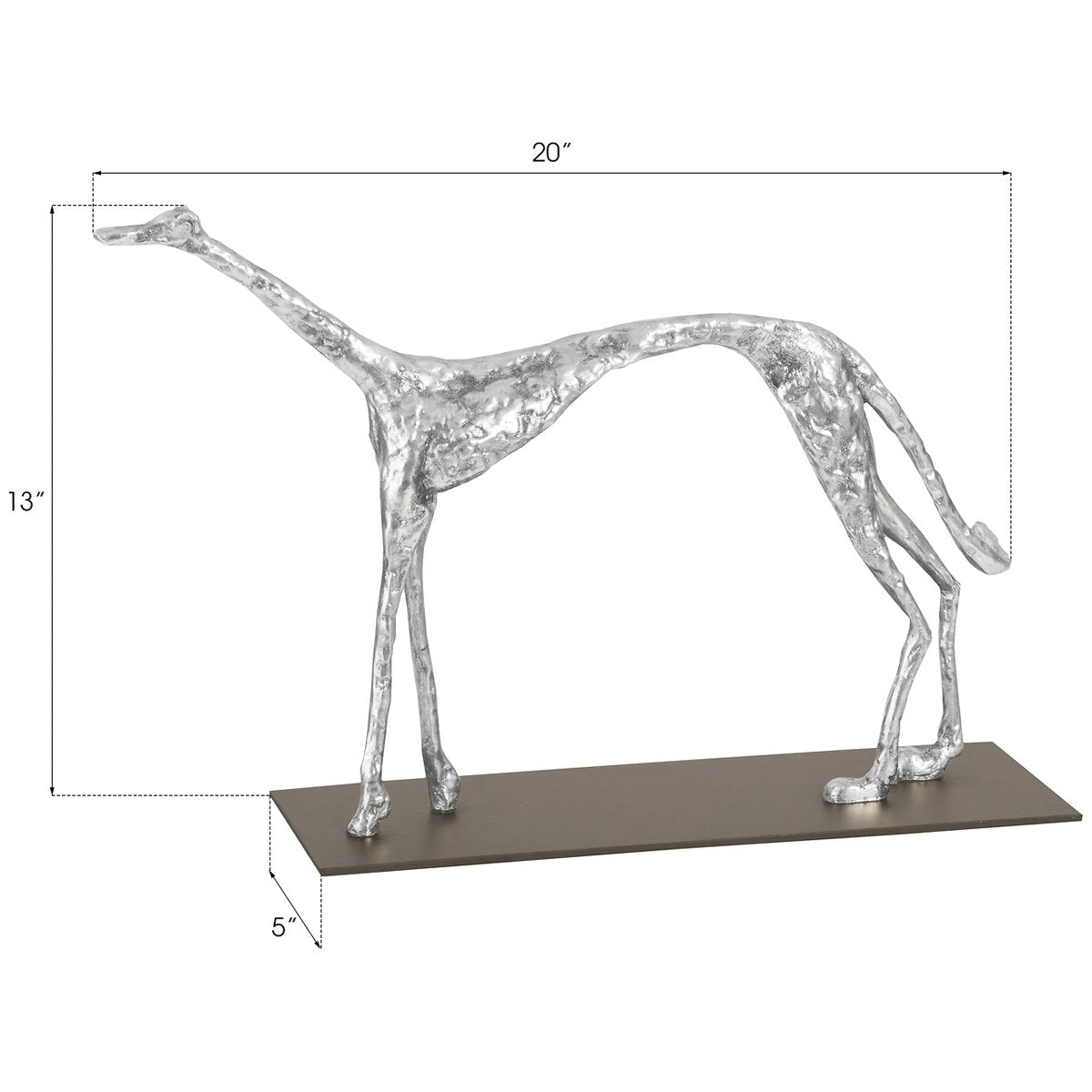Phillips Collection Greyhound Sculpture on Black Metal Base