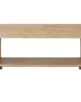 Worlds Away 3-Drawer Cane Console Table with Brass Hardware