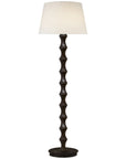 Visual Comfort Bamboo Floor Lamp with Linen Shade
