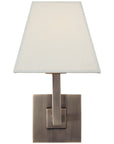 Visual Comfort Architectural Wall Sconce with Square Linen Shade