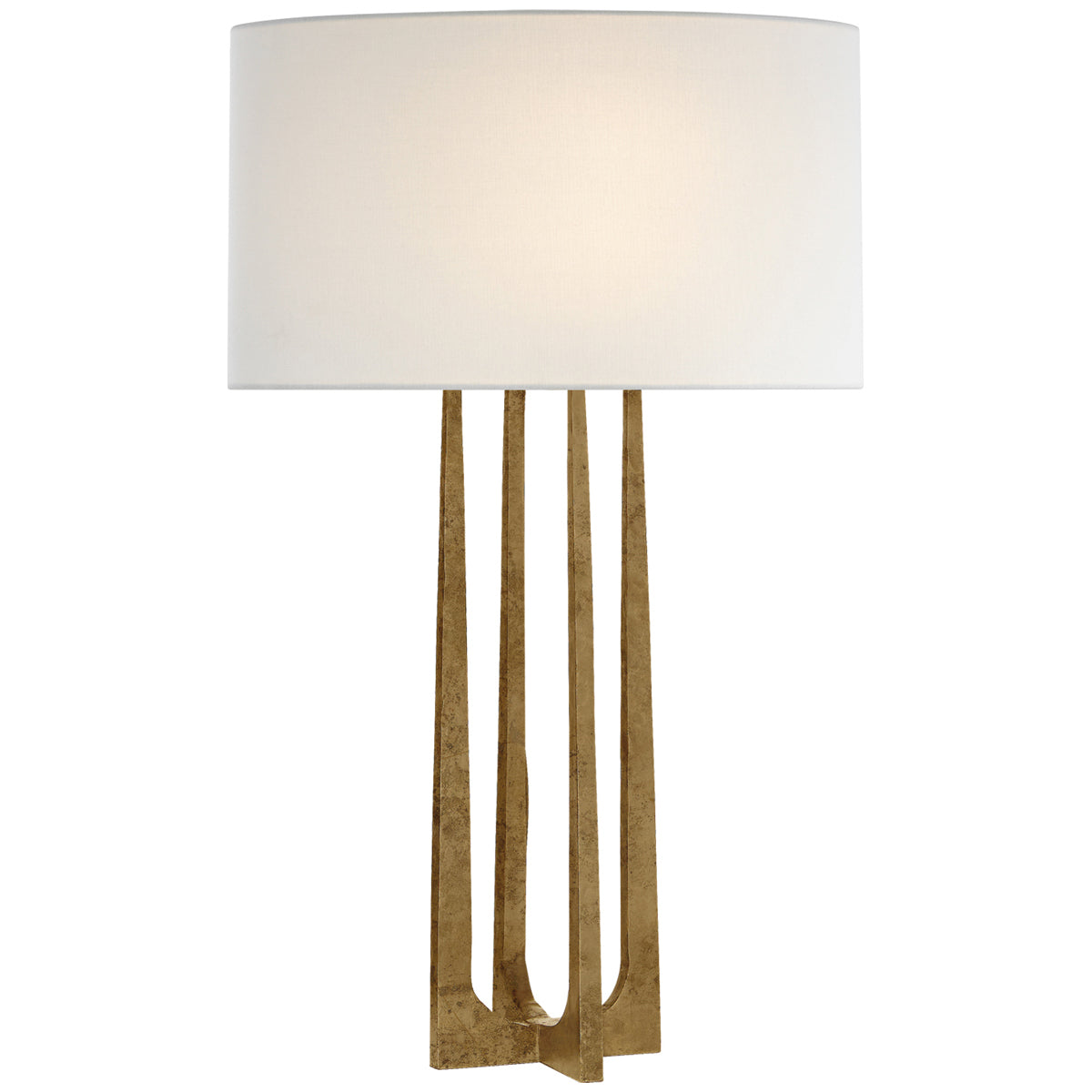 Visual Comfort Scala Hand-Forged Table Lamp with Linen Shade