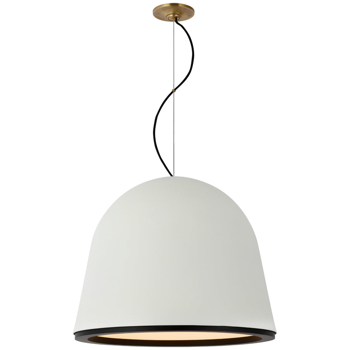 Visual Comfort Murphy Large Pendant in Plaster White and Matte Black