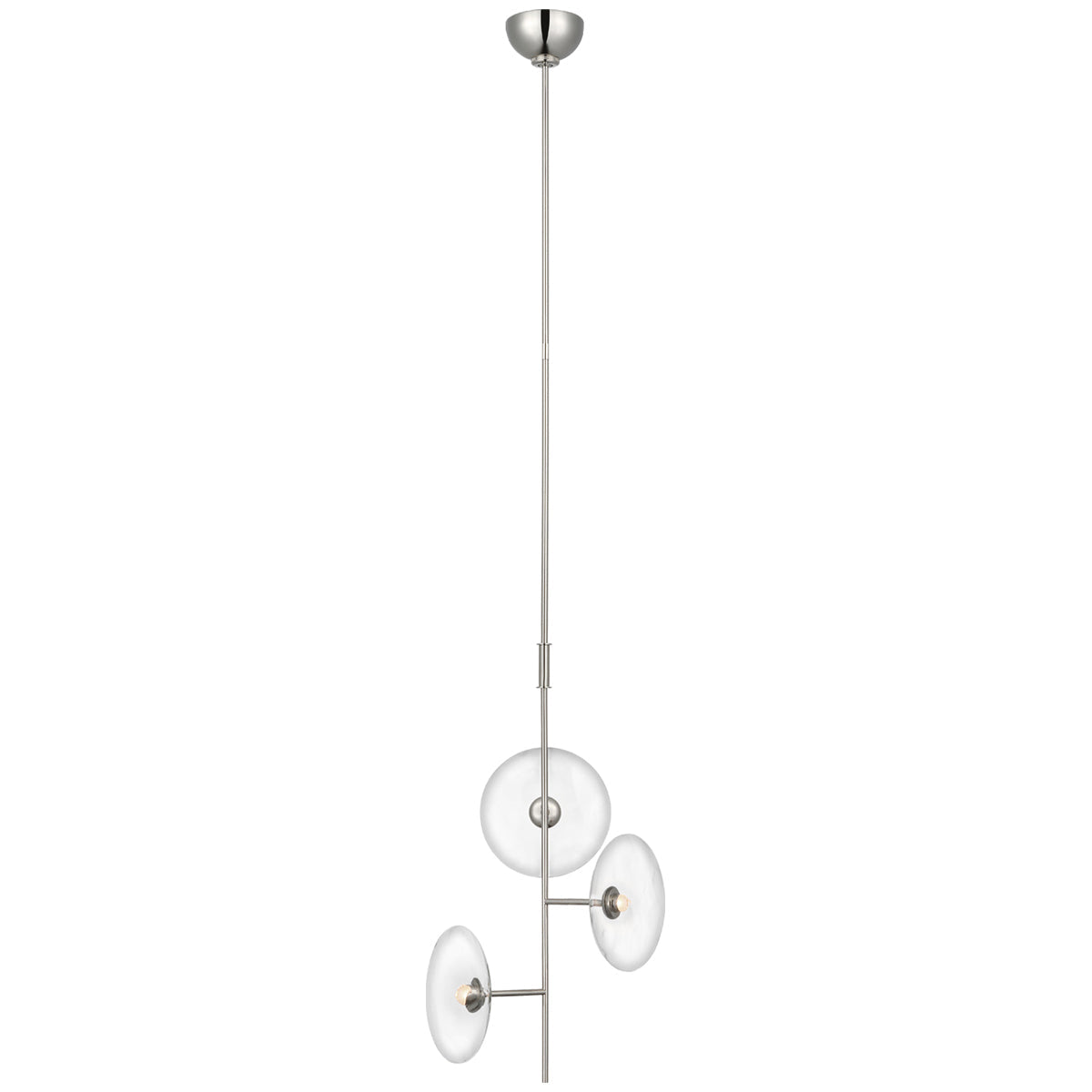 Visual Comfort Calvino Mini 3-Light Chandelier with Clear Glass