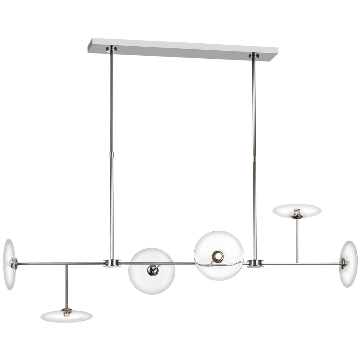 Visual Comfort Calvino Large Linear Chandelier with Clear Glass