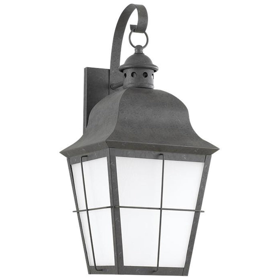 Sea Gull Lighting Frosted Seeded Glass One Light Outdoor Wall Lantern