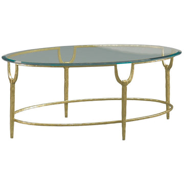 CTH Sherrill Occasional Trifecta Oval Cocktail Table in Gold Leaf