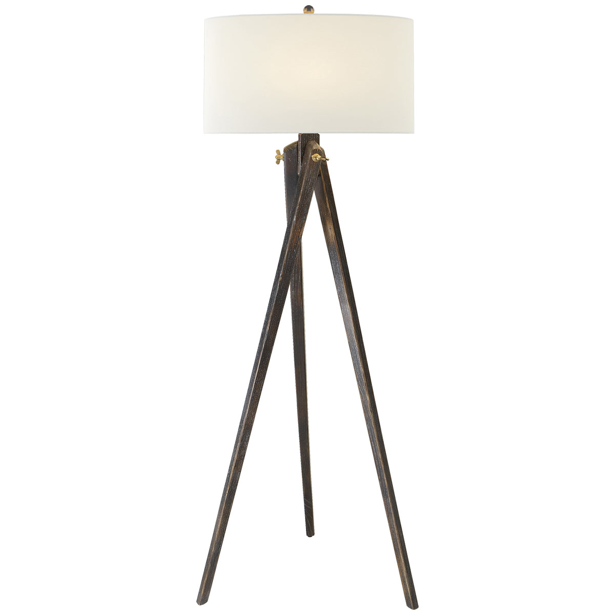 Visual Comfort Tripod Floor Lamp with Linen Shade