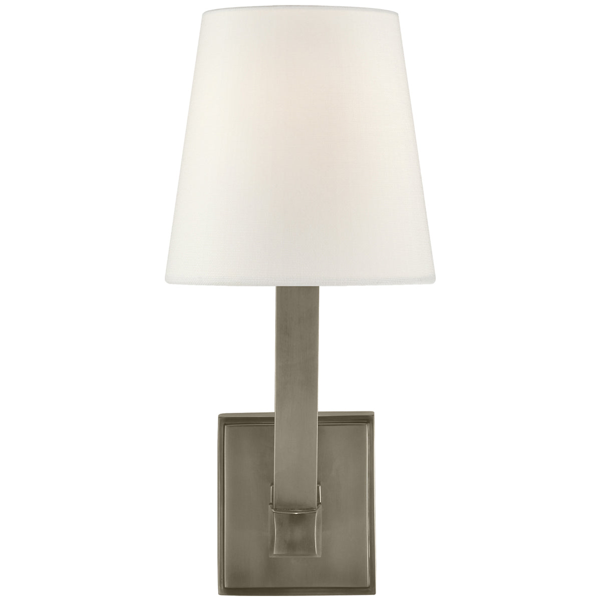 Visual Comfort Square Tube Single Sconce with Linen Shade