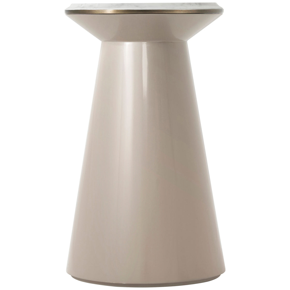 Theodore Alexander Contour Small Side Table in Pure Pearl