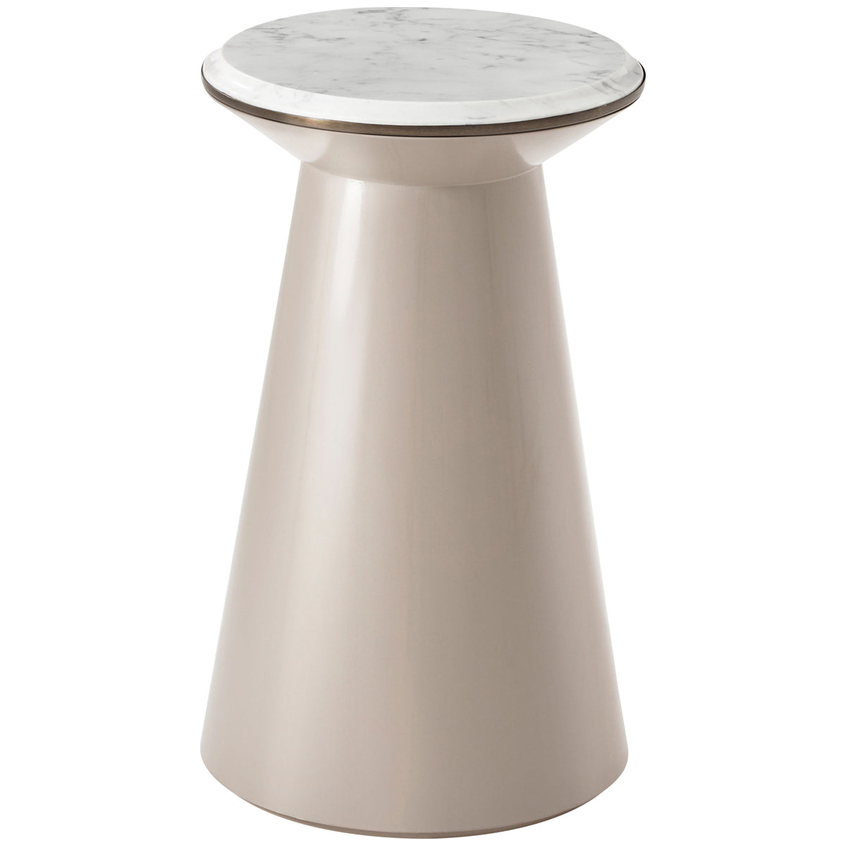Theodore Alexander Contour Small Side Table in Pure Pearl