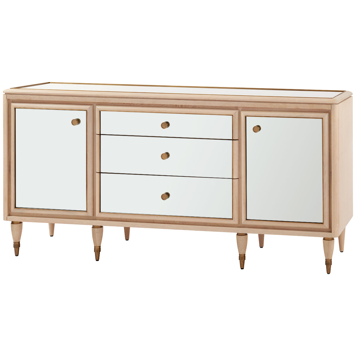 Villa &amp; House Sofia 3-Drawer and 2-Door Cabinet, Bleached Cerused Oak