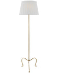 Visual Comfort Albert Petite Tri-Leg Floor Lamp, Silk Box Pleat Shade