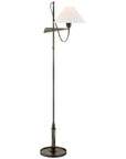 Visual Comfort Hargett Bridge Arm Floor Lamp with Linen Shade