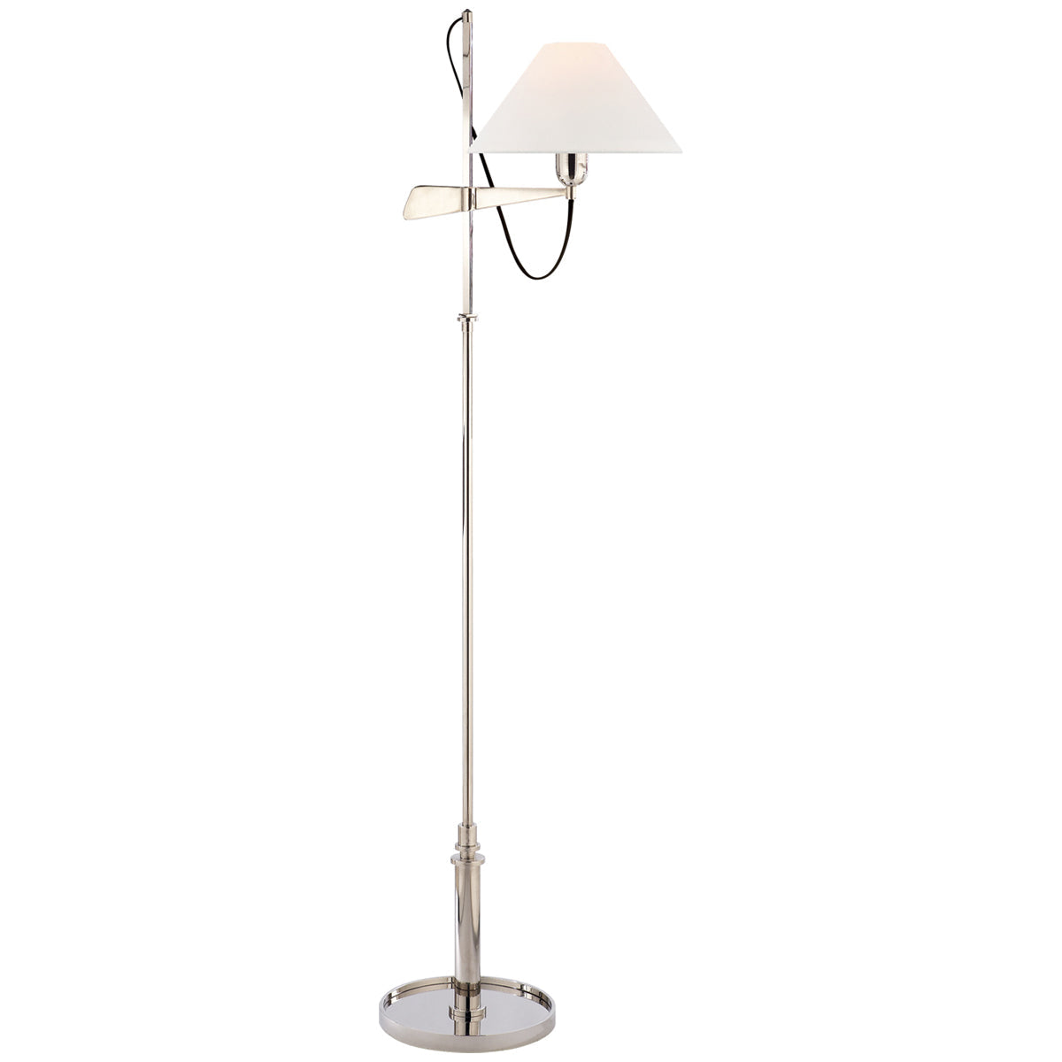 Visual Comfort Hargett Bridge Arm Floor Lamp with Linen Shade