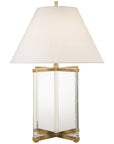 Visual Comfort Cameron Crystal Table Lamp with Linen Shade