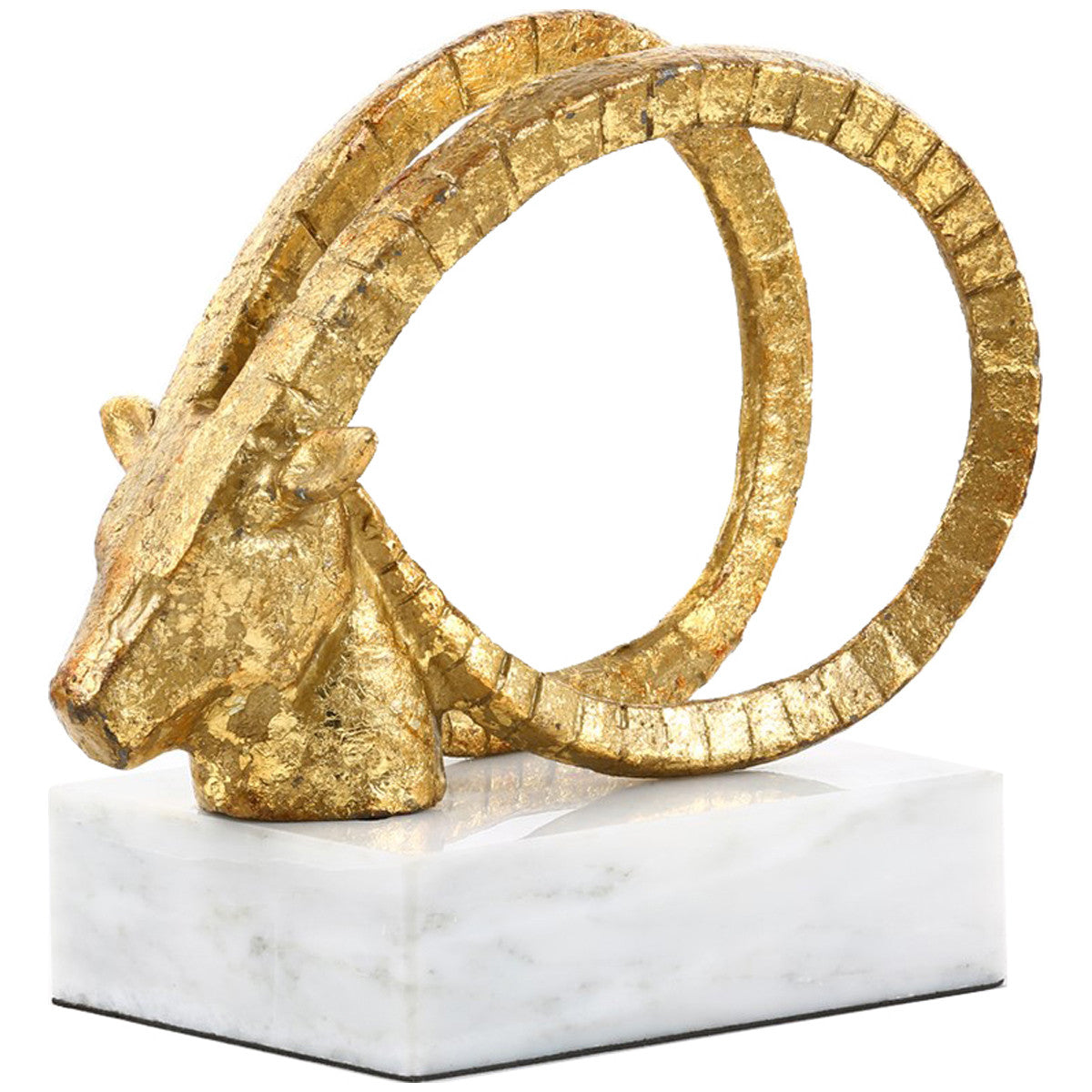 Villa &amp; House Gold Sprial Horn Statue