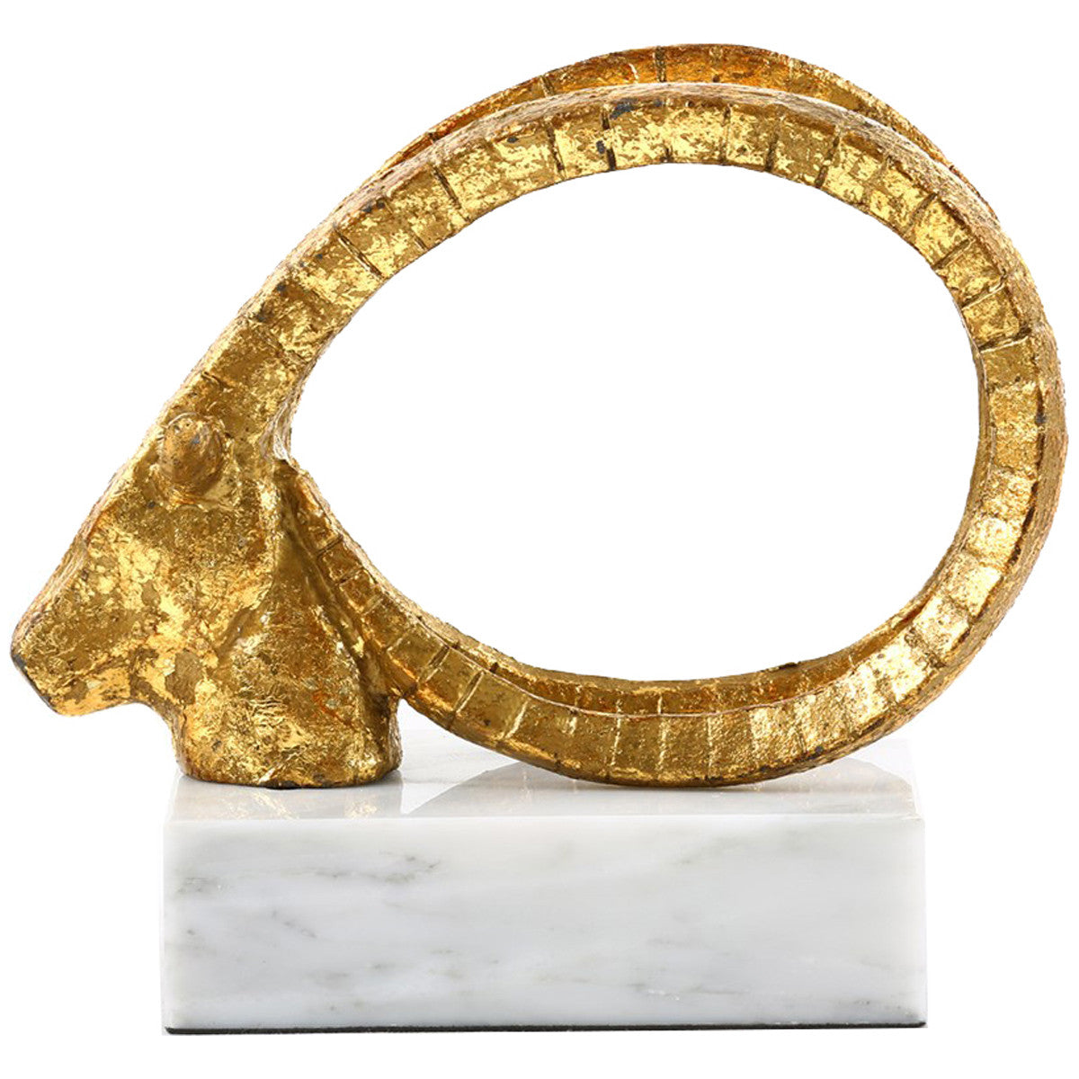 Villa &amp; House Gold Sprial Horn Statue