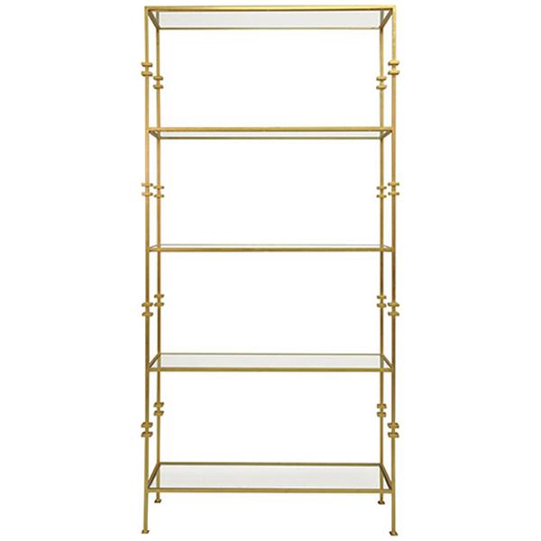 Worlds Away Tall Etagere with Square Iron Rings
