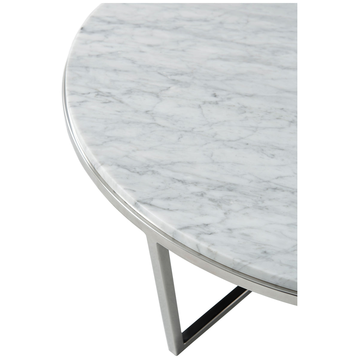 Theodore Alexander Small Fisher Round Marble Cocktail Table