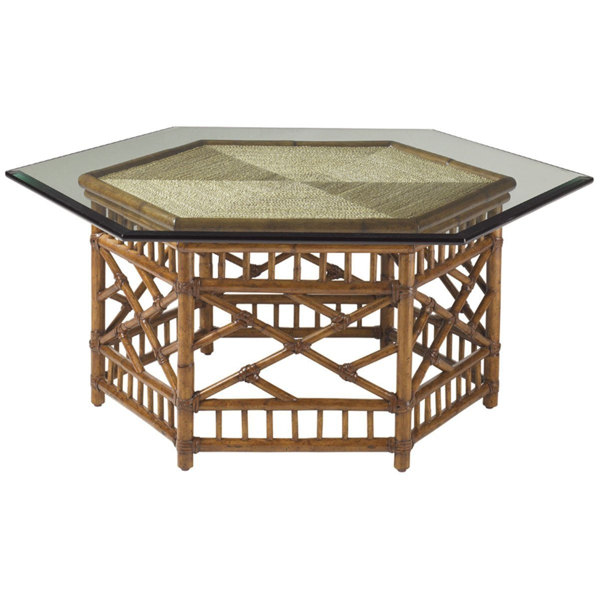 Tommy Bahama Island Estate Key Largo Cocktail Table with Glass Top