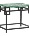 Tommy Bahama Island Fusion Black Hermes Reef Glass Top End Table