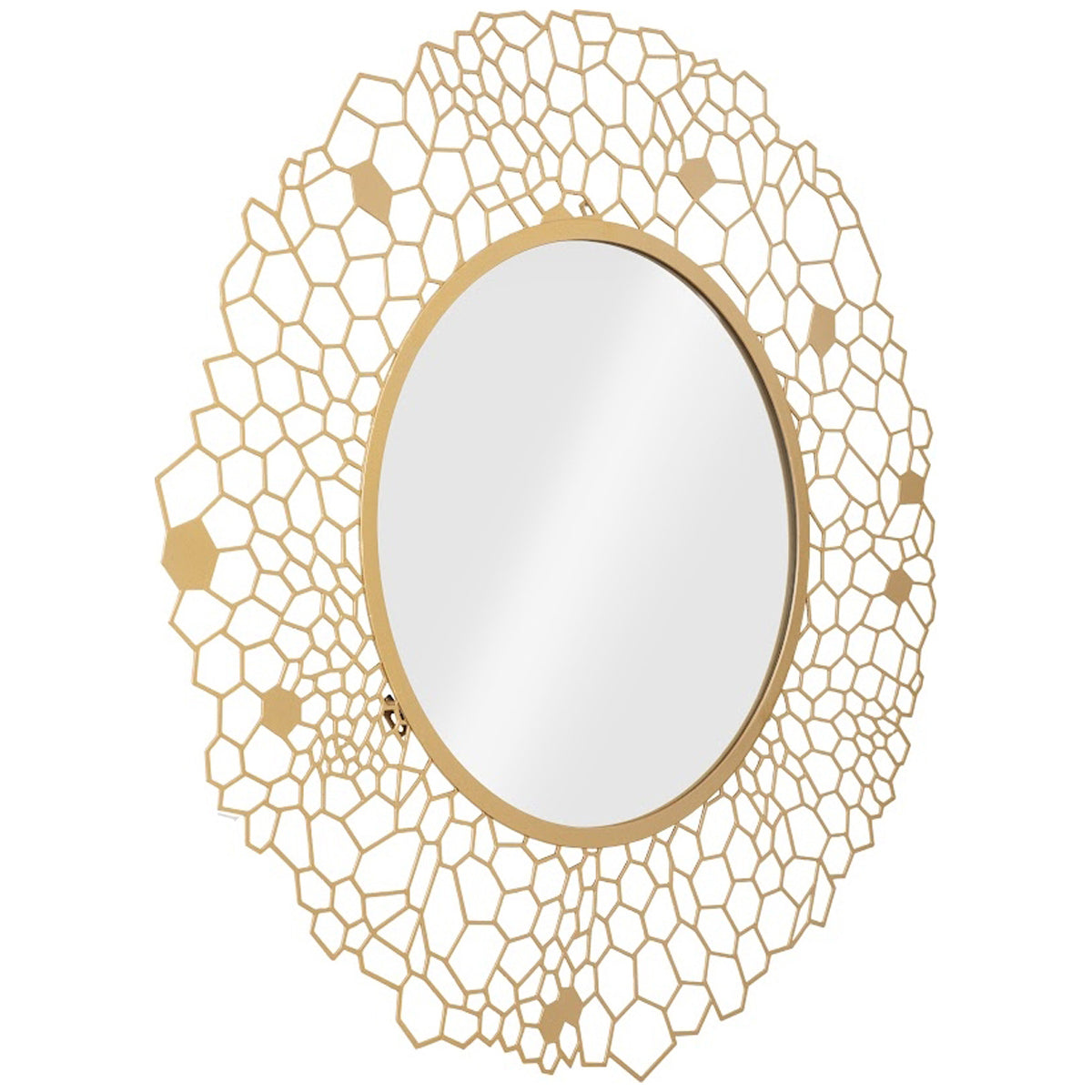 Phillips Collection Honeycomb Round Brass Mirror