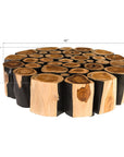 Phillips Collection Boscage Round Coffee Table on Black Metal Legs