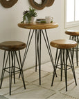 Phillips Collection String Bar Stool on Black Metal Legs, Natural
