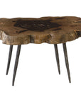 Phillips Collection Wood Coffee Table, Forged Legs