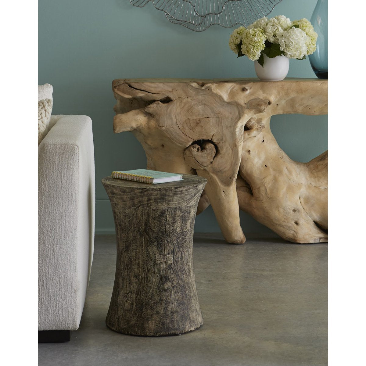 Phillips Collection Drum Stool, Gray Stone