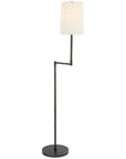 Visual Comfort Ziyi Pivoting Floor Lamp with Linen Shade