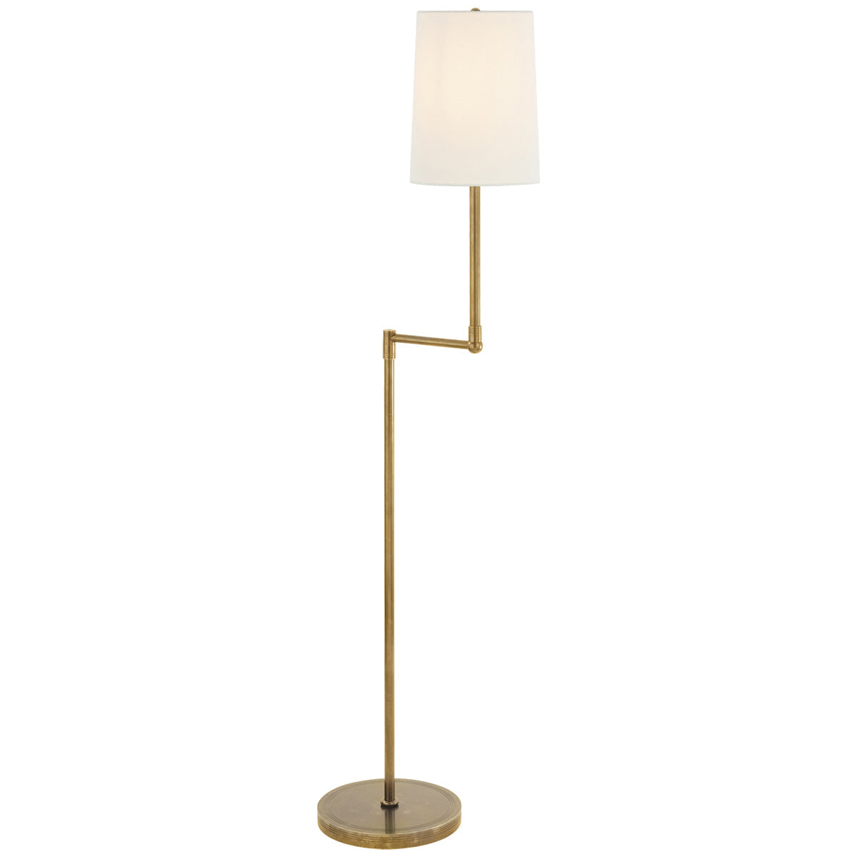 Visual Comfort Ziyi Pivoting Floor Lamp with Linen Shade