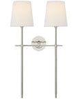Visual Comfort Bryant Large Double Tail Sconce with Linen Shade
