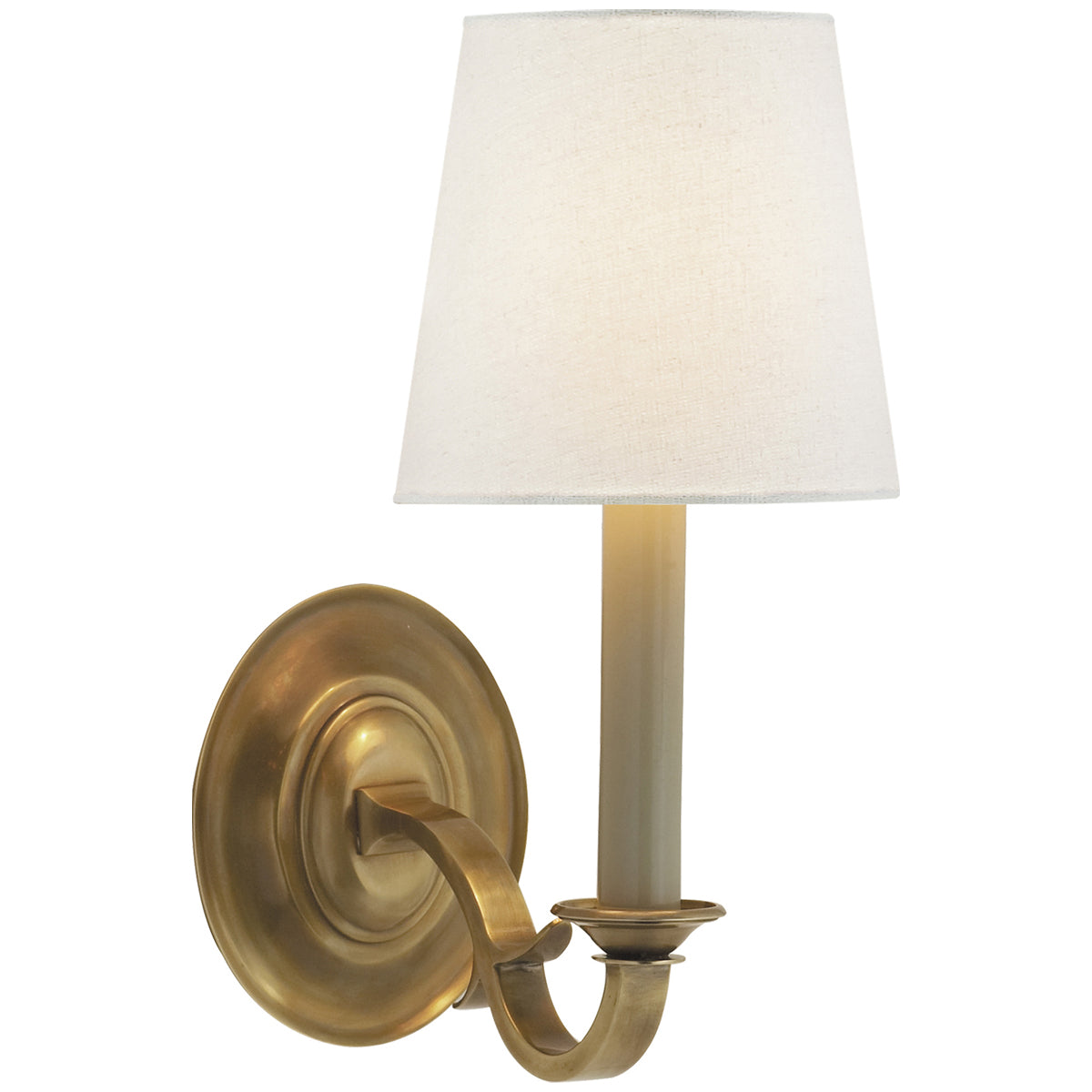 Visual Comfort Channing Single Sconce with Linen Shade
