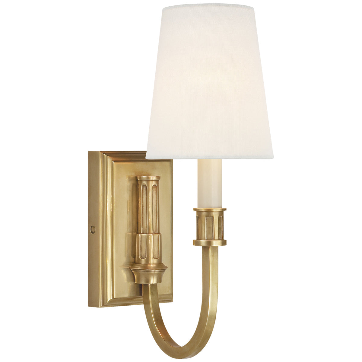 Visual Comfort Modern Library Sconce with Linen Shade