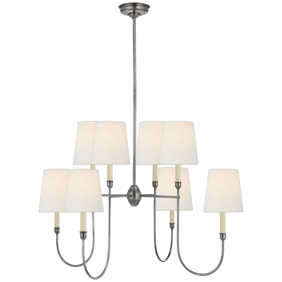 Visual Comfort Vendome Large Chandelier with Linen Shades