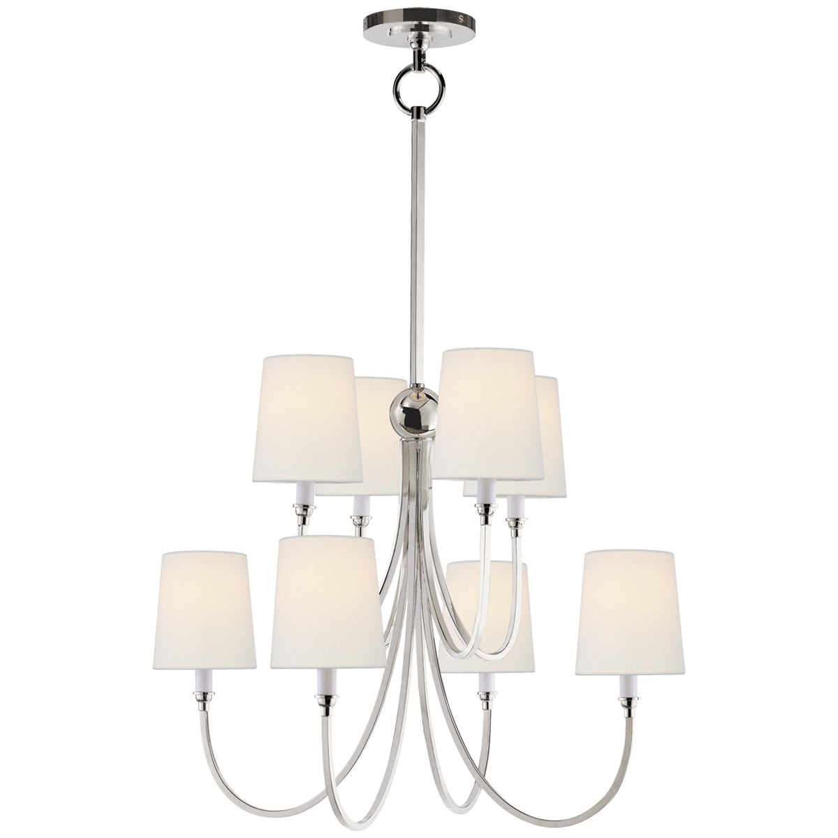 Visual Comfort Reed Large Chandelier with Linen Shades