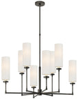 Visual Comfort Ziyi Large Chandelier with Linen Shades
