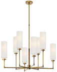 Visual Comfort Ziyi Large Chandelier with Linen Shades