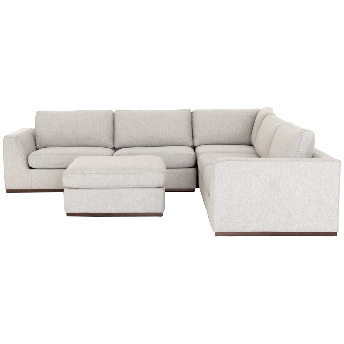 Four Hands Centrale Colt 3-Piece Aldred Silver Sectional with Ottoman