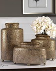 Uttermost Kallie Metallic Golden Vase, 3-Piece Set
